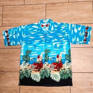 Memo's World Wide Hawaiian Style Short Sleeve Classic Cars Shirt Size XL